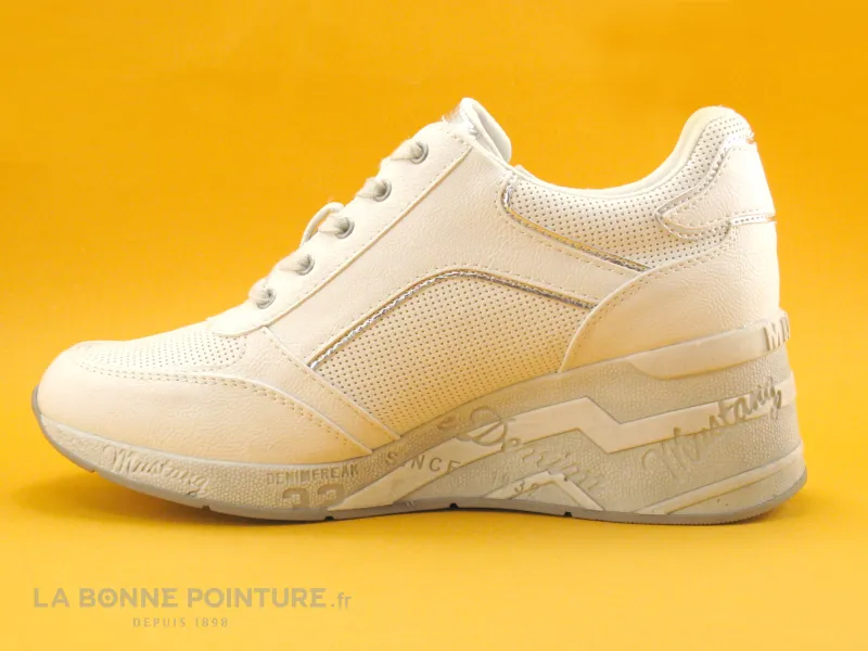 Achat chaussures Mustang Shoes Femme Basket, vente Mustang 1319-305-100 Off white - Basket talon compense F