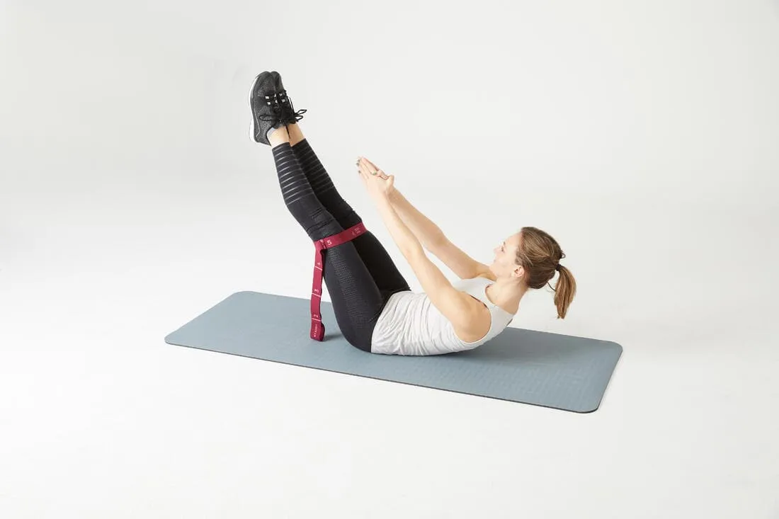 Bande élastique fitness résistance 10 kg Textile - Bordeaux