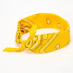 Bandeau bandana motif cachemire - Jaune moutarde