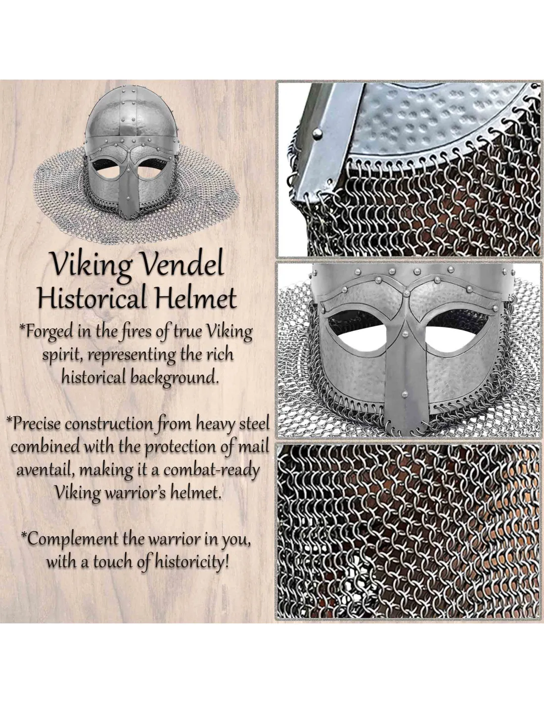 Casque viking avec lunettes et bourreau de courrier ⚔️ Boutique Épées
