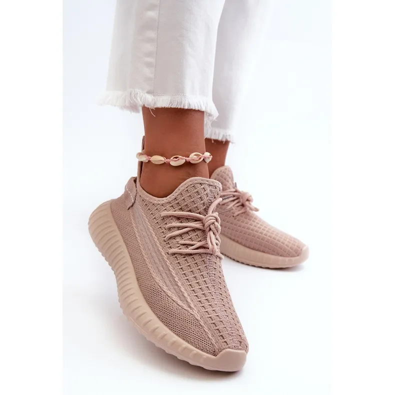 Chaussures de sport à enfiler en tissu pour femmes, rose Nelmarie