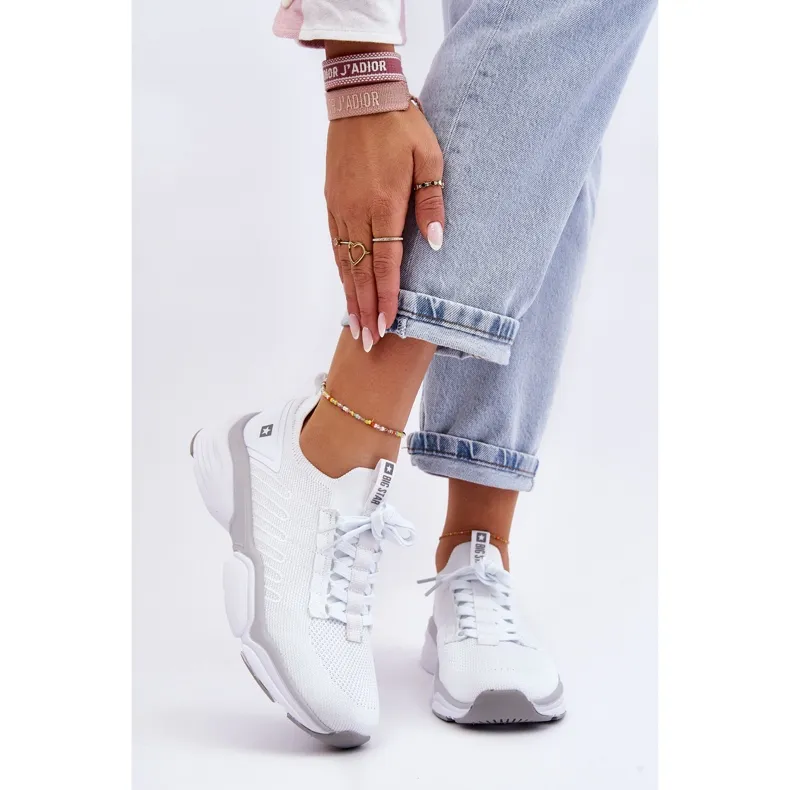 Chaussures de sport à enfiler pour femme Système de mousse à mémoire de forme Big Star LL274A142 Blanc blanche