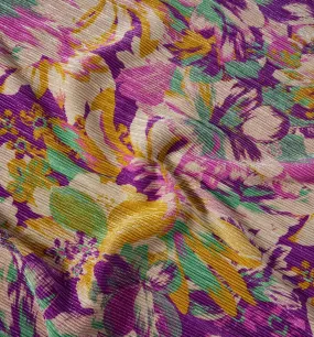 Coupon 3 m en polyester lurex - Imprimé multicolore