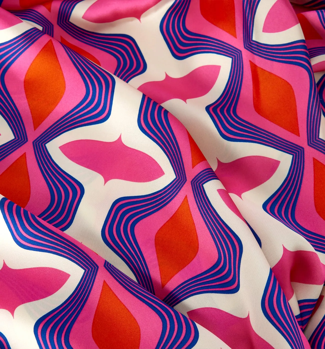 Coupon 3 m en satin polyester - Imprimé violet