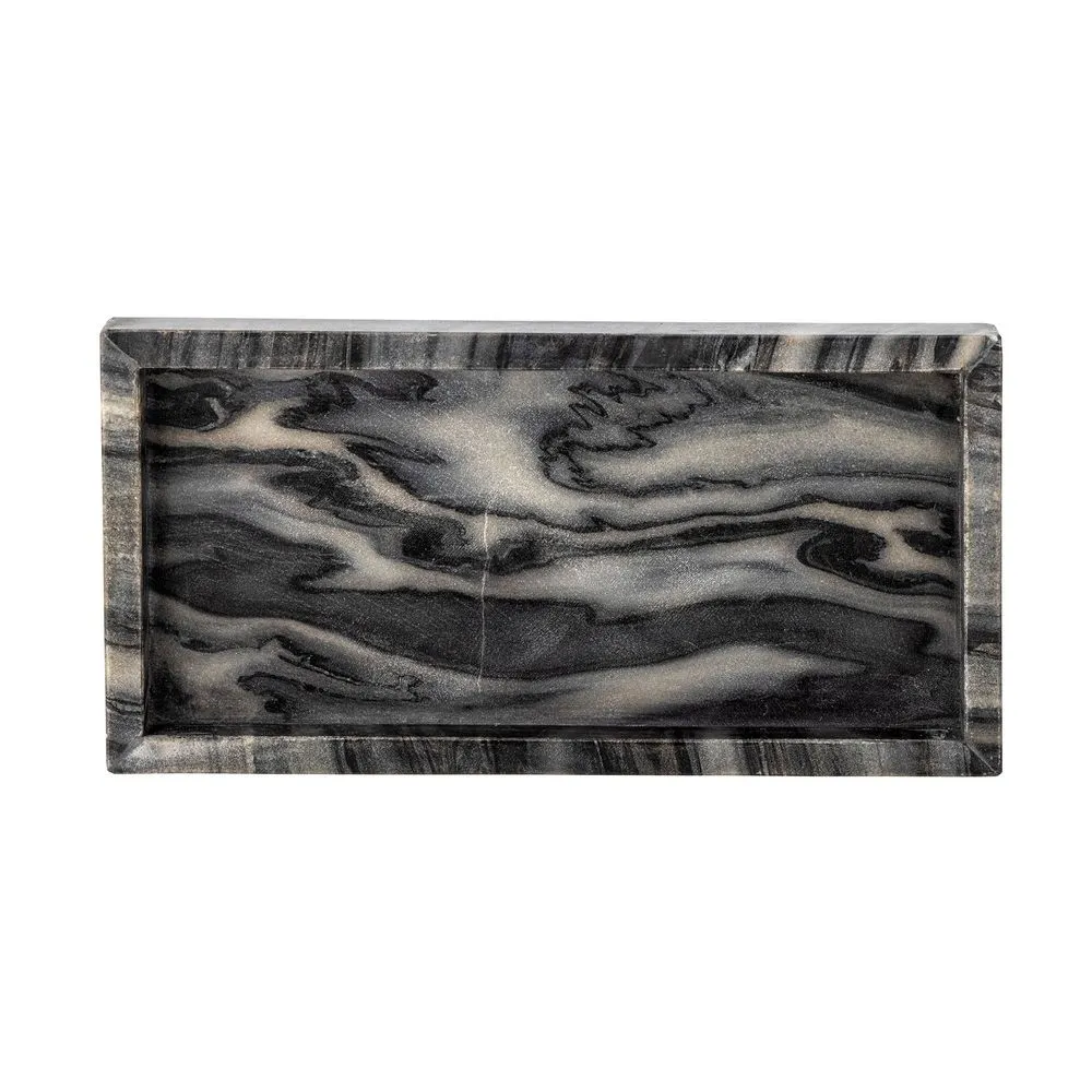 Feliza tray, grey, marble
