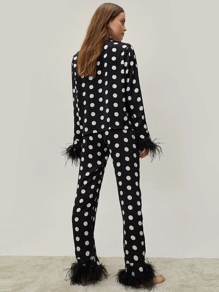 Hiloc Pyjama Femme Pois Confortable Noir