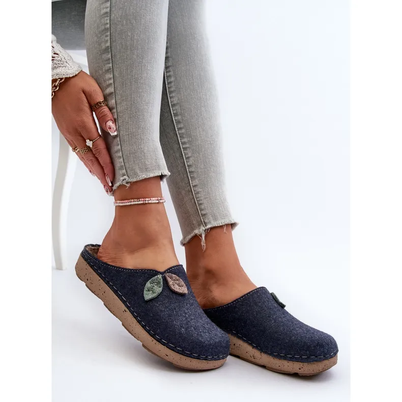 Inblu Chaussons Feutre Femme ED000013 Bleu Marine