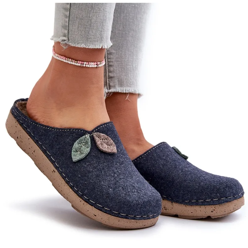 Inblu Chaussons Feutre Femme ED000013 Bleu Marine
