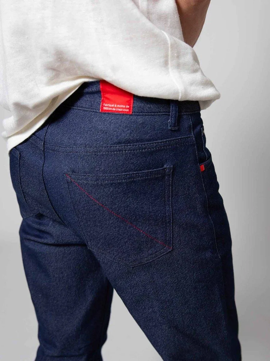 JEANS SLIM 104N FUSELE coton bio microdenim doubleflex indigo brut | 1083