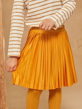 Jupe plisée en jersey jaune
