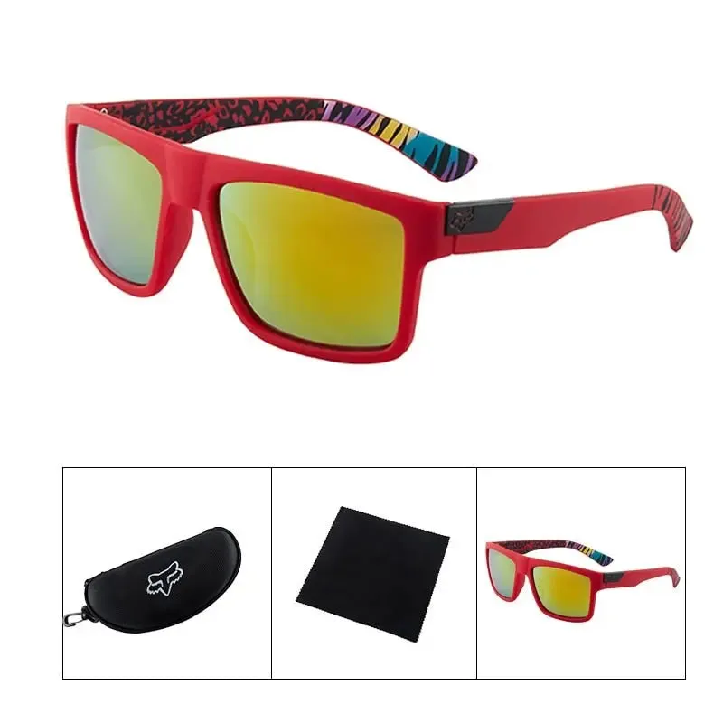 Lunette soleil moto carré - Style Fox Rouge