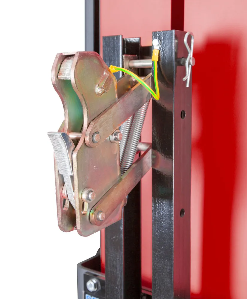 Lève-fût Servo Ex, pince à fût, pour fûts acier de 60 à 200l, châssis en V, levée de 0-905 mm, ATEX