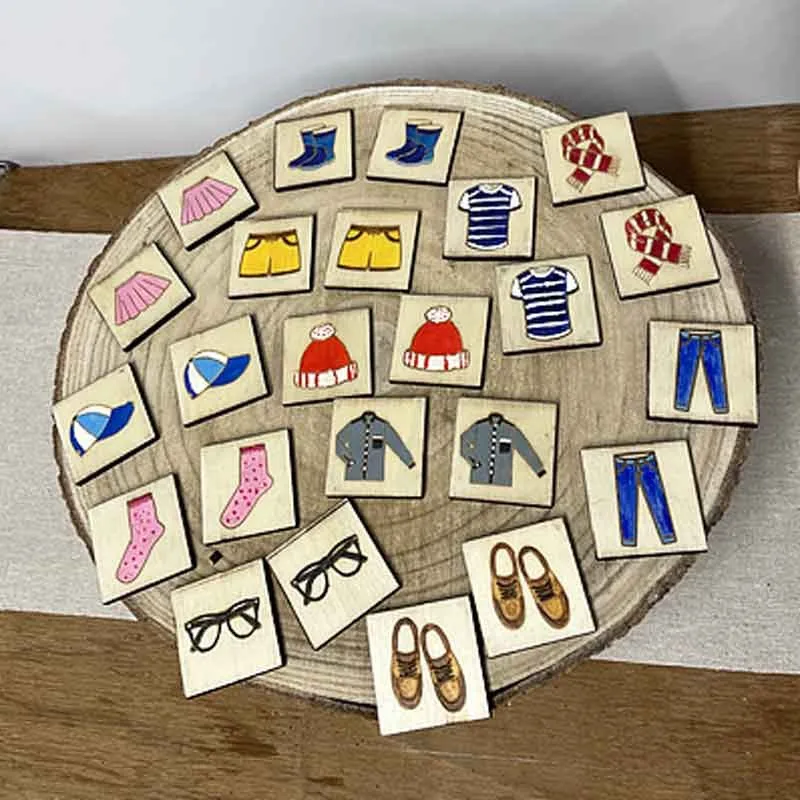 Memory en bois personnalisé Vêtements