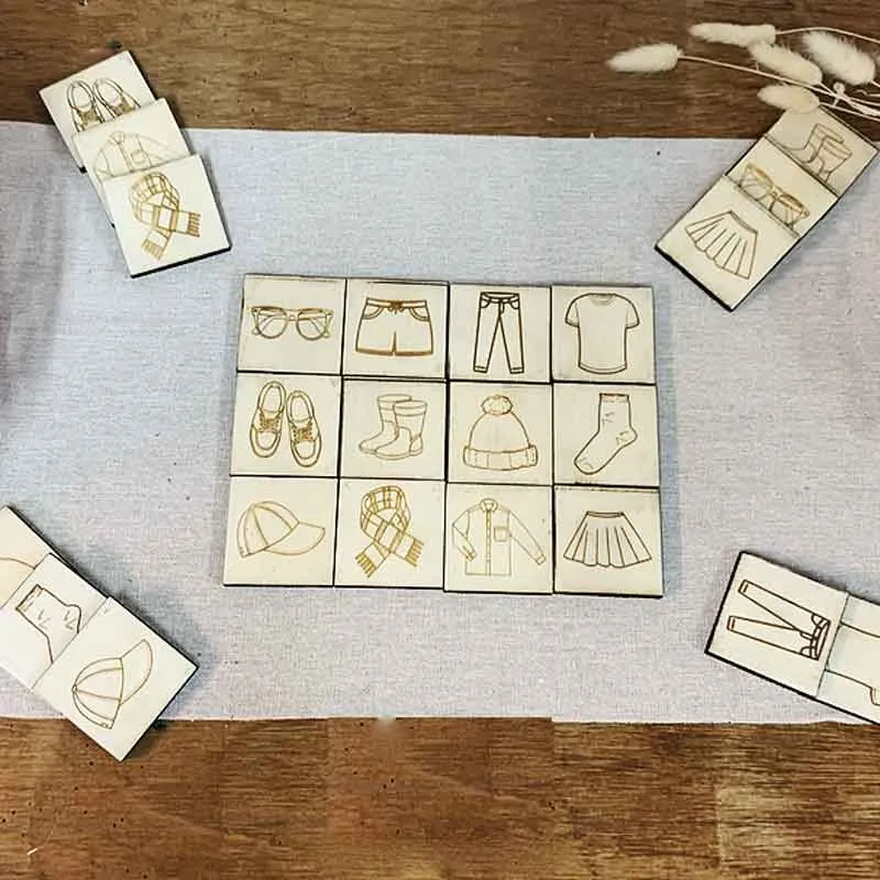 Memory en bois personnalisé Vêtements