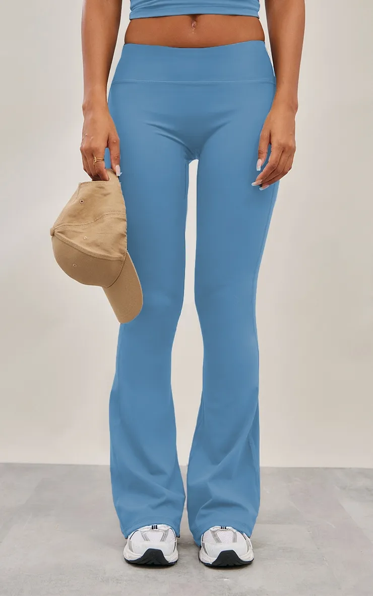 Pantalon de yoga flare en Sculpt bleu pétrole à taille haute
