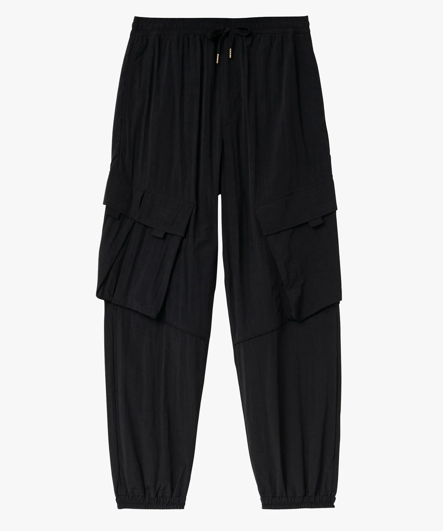 pantalon large en toile de parachute homme noir pantalons
