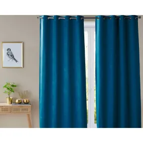 Rideau  INTIME bleu brut en polyester | 3 Suisses