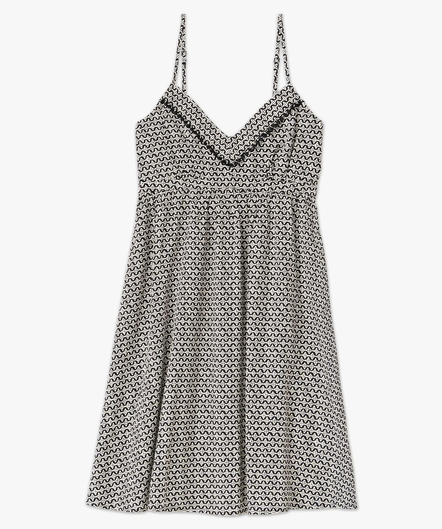 robe courte imprimee a fines bretelles femme noir robes