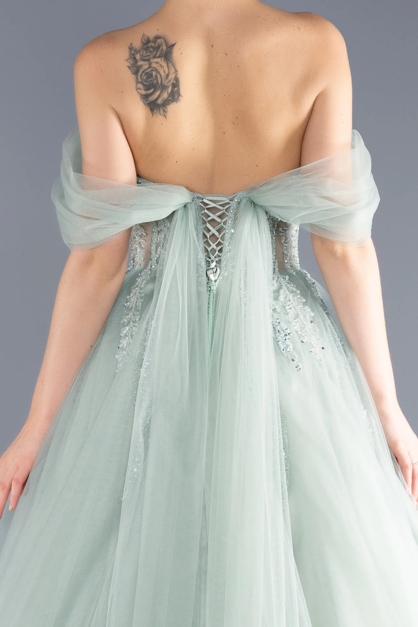 Robes De Soirée Grande Taille Longue Menthe ABU3689