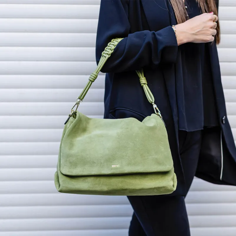Sac à main POPPY moderne en velours vert - Abro - Scarpe