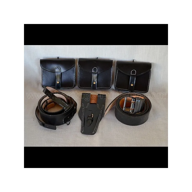 Set complet France 14-18 WWI cuir noir
