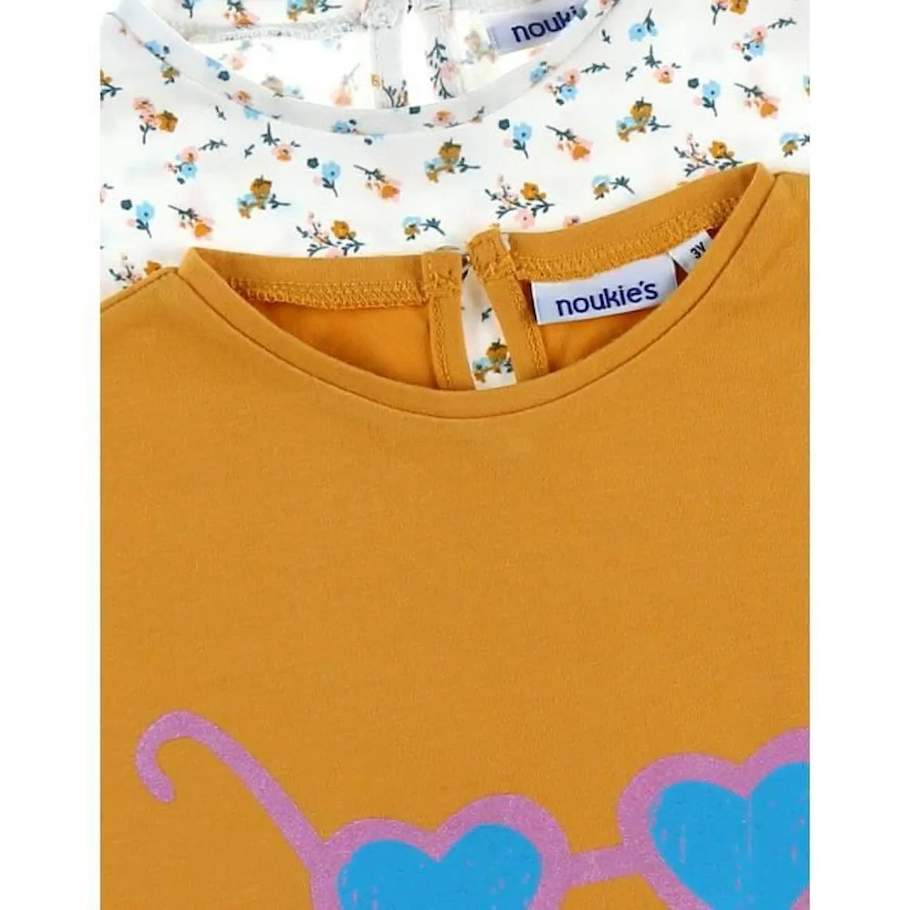 Set de 2 t-shirts en coton BIO blanc - Noukies