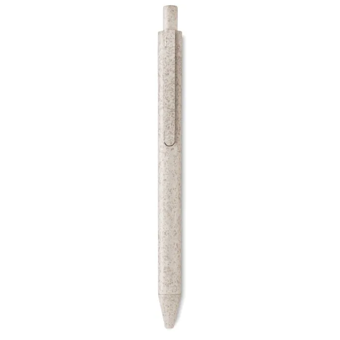 Stylo bille personnalisé en paille de blé et polypropylène - PECAS