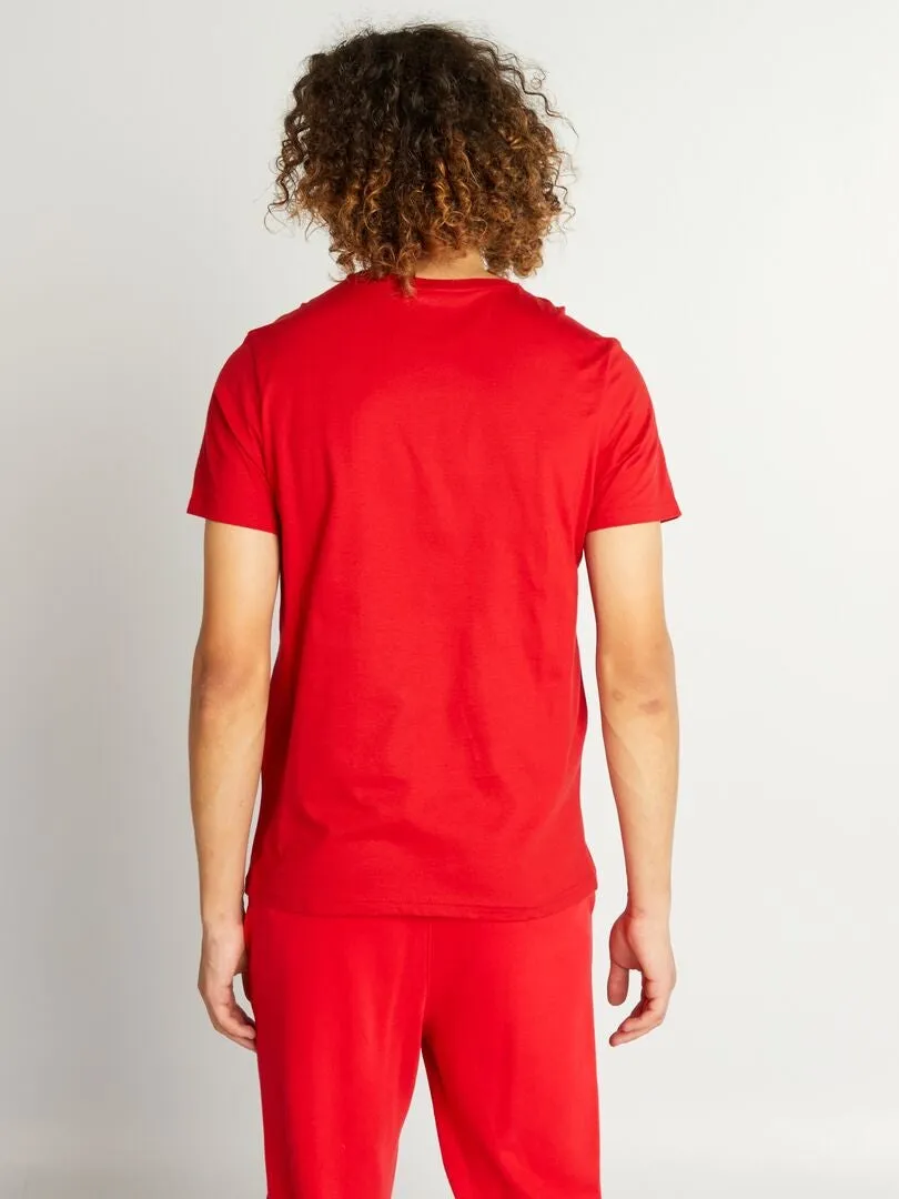 Tee-shirt en jersey avec imprimé - Rouge