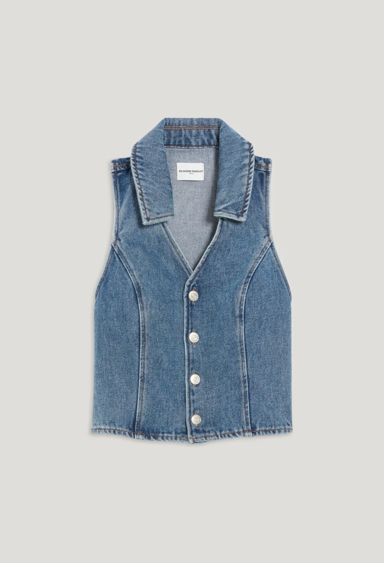 Top sans manches denim bleu | Claudie FR