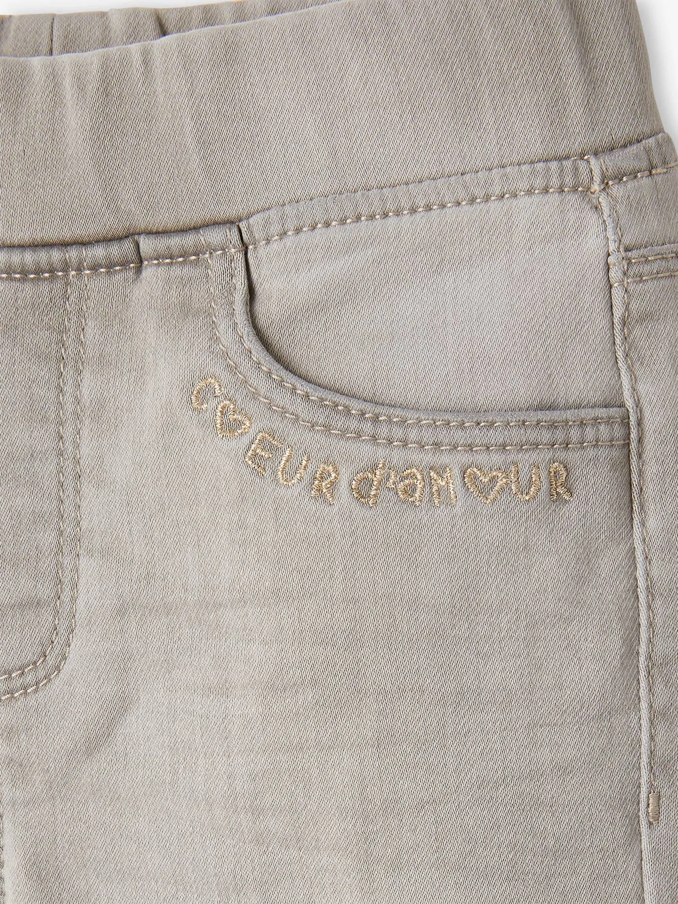 Tregging en molleton effet denim fille denim gris - Vertbaudet