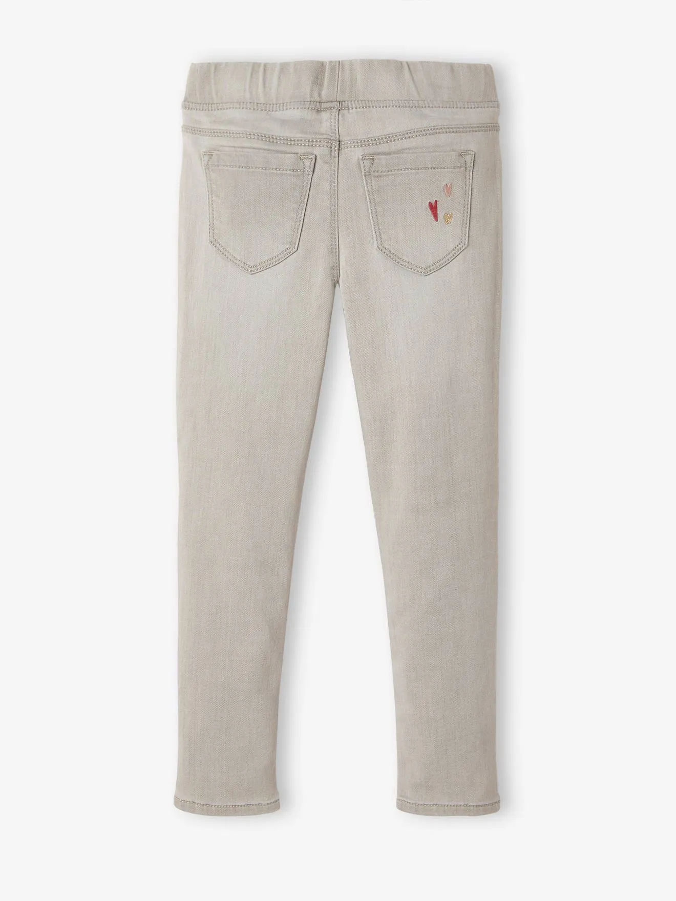 Tregging en molleton effet denim fille denim gris - Vertbaudet