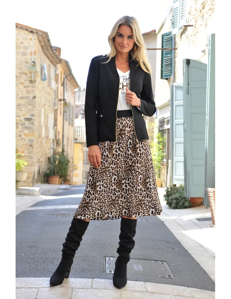TSHIRT BLANC LEOPARD TRES CHIC