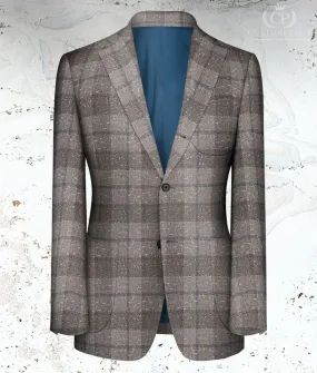 Veste gris clair large carreau