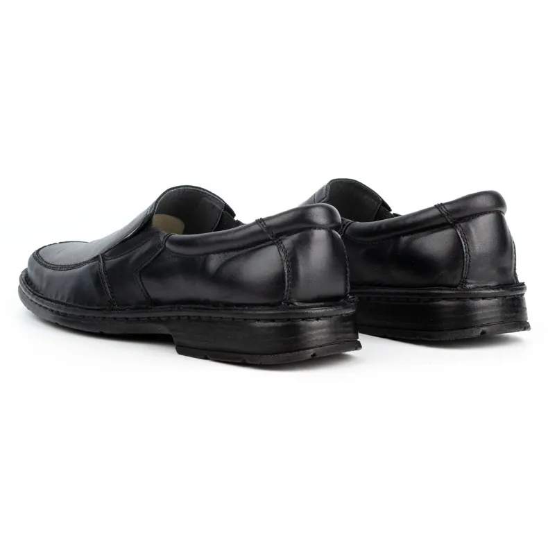WASAK Chaussures à enfiler en cuir pour hommes 0114W noir le noir